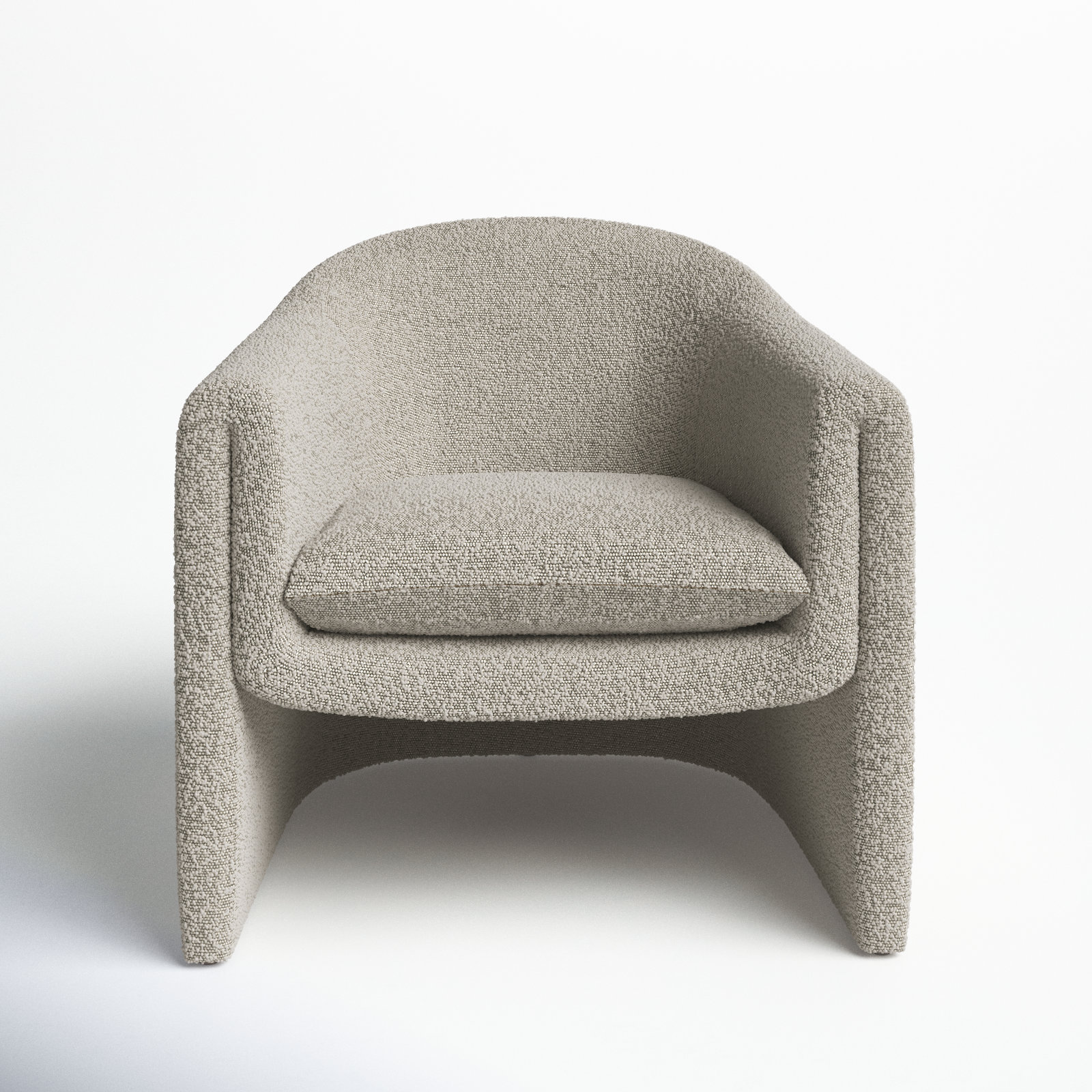 Pollman Barrel Chair, Light Grey Boucle