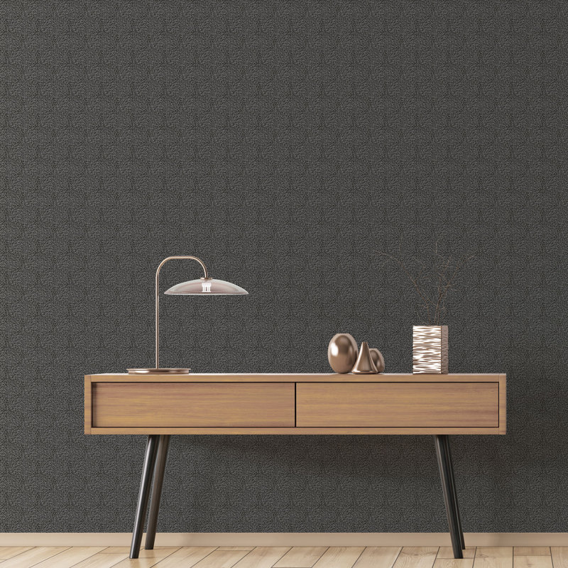 Fanned Branches Design 10m x 53cm Paste The Wall Roll, Black