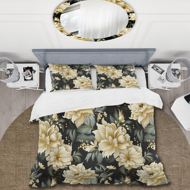 Ensemble de housse de couette Ornate Damask Opulence, Housse de couette pour grand lit et 2 taies décor