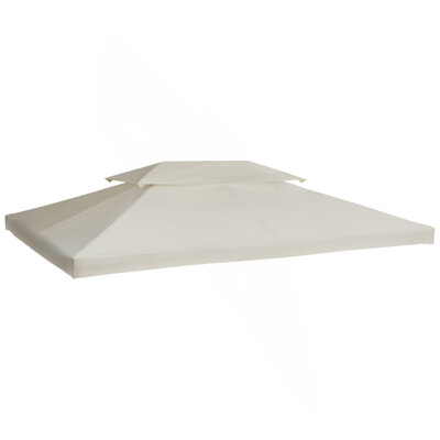 Outsunny 13' X 10' Gazebo Replacement Canopy, 2-Tier Top UV Cover For 9.84' X 9.84' Outdoor Gazebo, Cream White (Top Only)