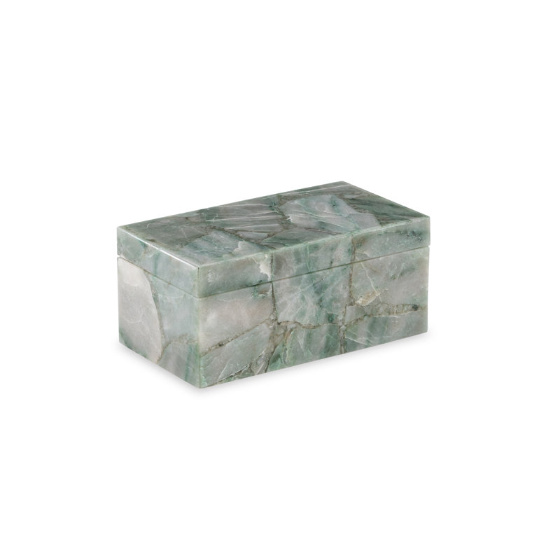 Handmade Aventurine Decorative Box, 4" H x 9" W x 5" D