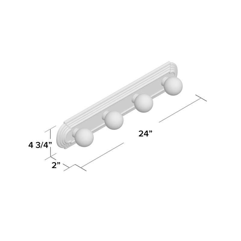 Barre d'éclairage de salle de bain 4 lumières à intensité variable Kastner, Non, Nickel brossé, 100 watts