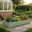 Light Green Metal Raised Garden Bed, Outdoor Planter Box for Flowers & Herbs