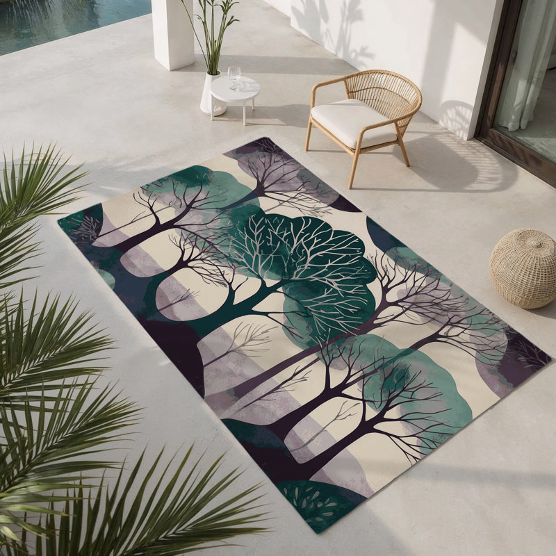 Tapis intérieur et extérieur Mystic Petals, Rectangle 8' x 10'