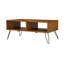 42"L x 23"W Solid Wood Coffee Table - Brown Black - 1 Piece Set