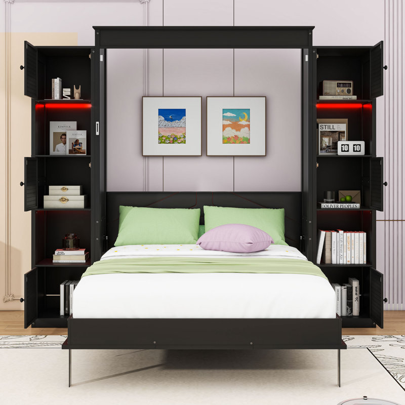 Lit escamotable avec lumières DEL et tablettes