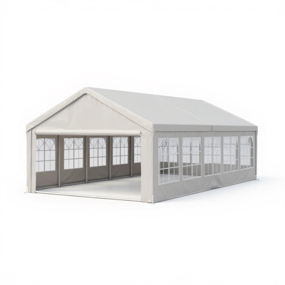 16'X32' Carport Car Canopy Party Tent With 3 Storage Bags & Removable Sidewalls, Outdoor Gazebo With 4 Ground Tubes, Commercial Tents For Parties Wedding BBQ With 3 Carry Bags