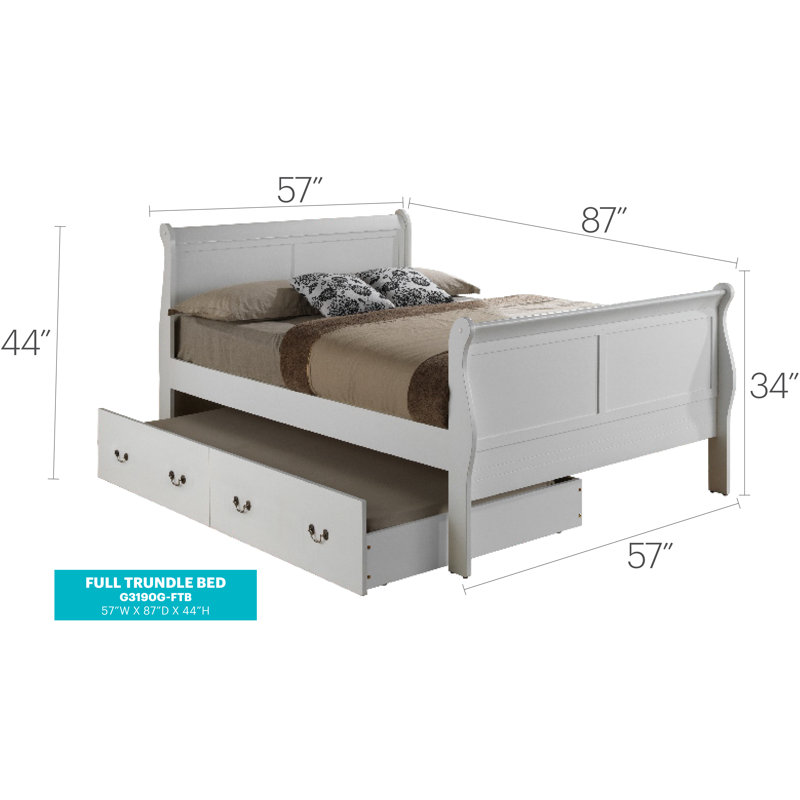 Citronelle Kids with Trundle, Full, White
