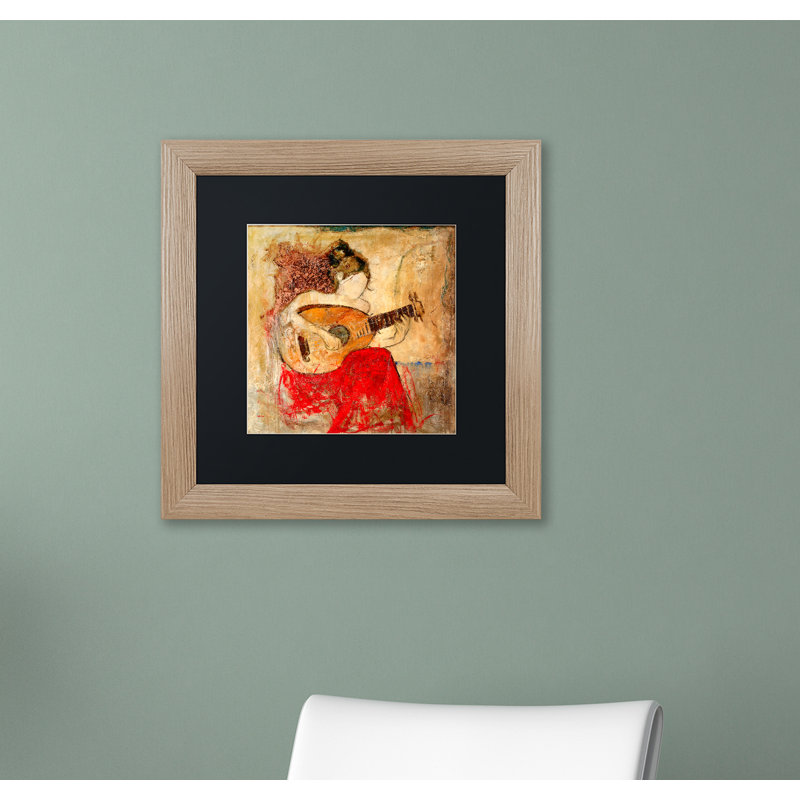 « vanessa », reproduction d’art sur toile encadrée, H 16 po x l 16 po x P 0,5 po, Encadrement brun, Noir