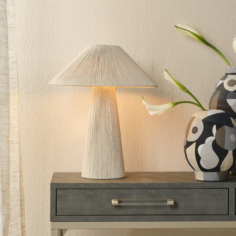 Lampe de table en osier / rotin Karinthia, Brun clair