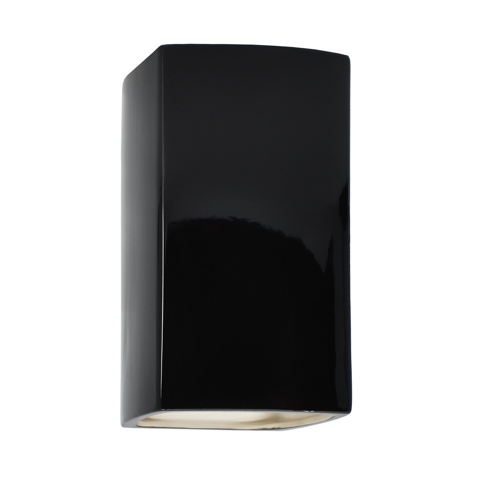 Nomad Outdoor Ceramic LED Wall Light, Gloss Black, 9.25" H x 5.75" W x 4" D, Yes