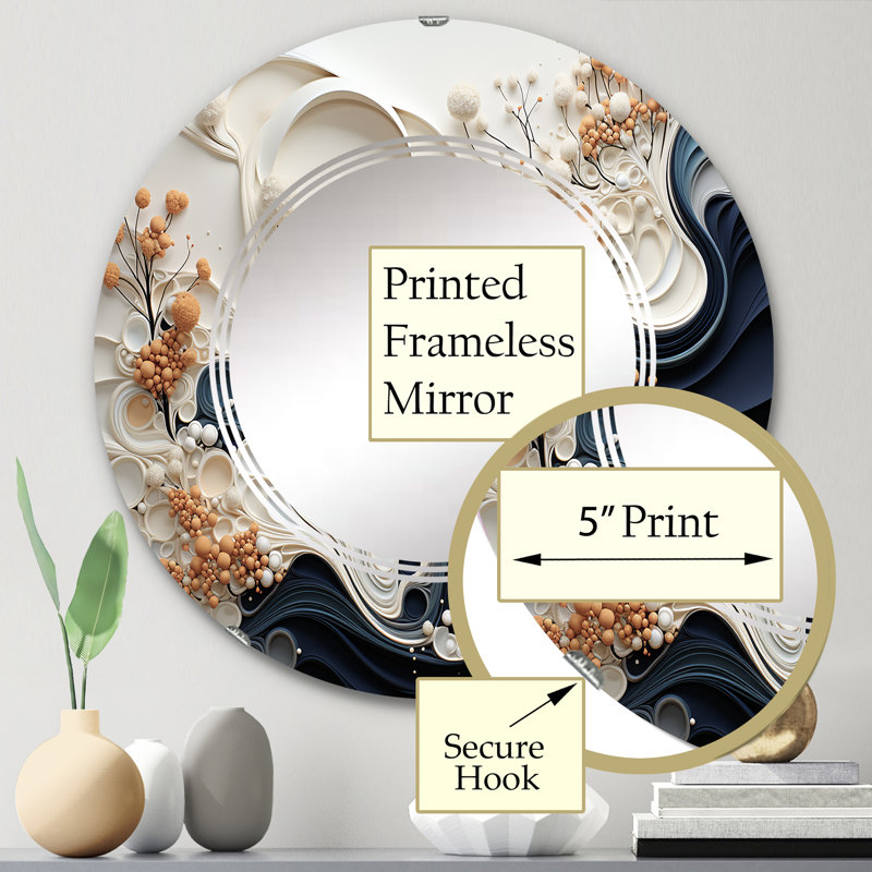 Wilbrand - Miroir mural rond moderne, 24 po x 24 po