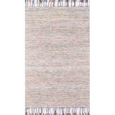 Tapis ivoire en laine tissé à plat à la main Souk Marvelous Marrakech