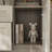71'' H X 94.4'' W 4-Drawer Modular Bookcase With Frosted Glass Doors