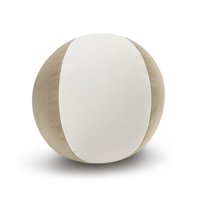 Posh Ball II Circular Pillow Cover & Insert, Latte