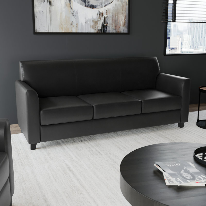 Canapé LeatherSoft Statice Series, Noir, Noir