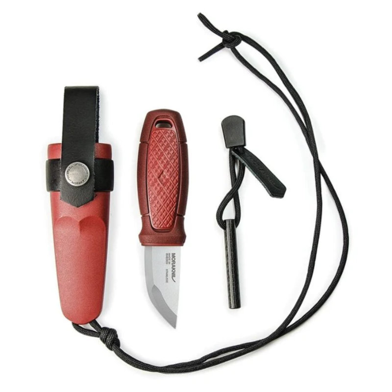 Morakniv 2.3" Eldris Pocket-Sized Knife with Sheath and Fire Starter - Red
