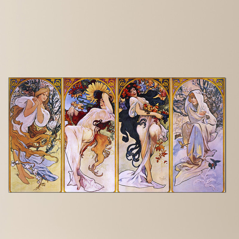 Mucha Alphonse - Wrapped Canvas Painting, 53cm H x 140cm W x 1.8cm D