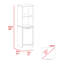 Kitchen Pantry H 59 po, deux tablettes de rangement ouvertes, armoire à une porte, deux tablettes intérieures, blanc