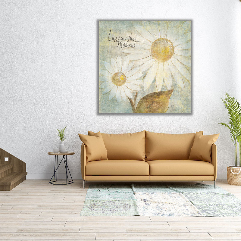 «Daisy Do III - Live in the Moment», reproduction d'art sur toile, H 12 po x l 12 po
