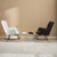 Chaise berçante en tissu avec repose-pieds Teddy-472144125