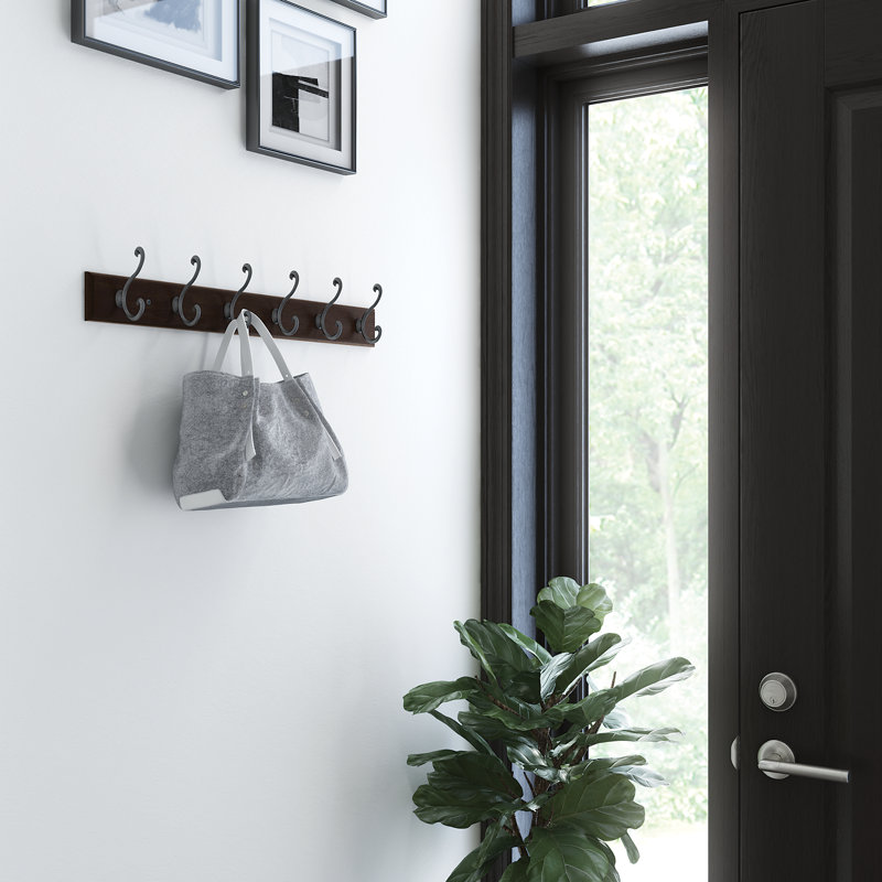 6 - Hook Wall Mounted Coat Rack
