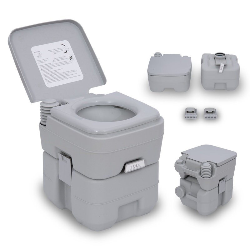 Belfry Bathroom Robyn Portable Camping Toilet 20L Flushable with 2 Detachable Tanks