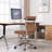 Amaiia Mid-Back Upholstered Armless Swivel Task Chair Ergonomic Adjustable Conference Chair-1395793274