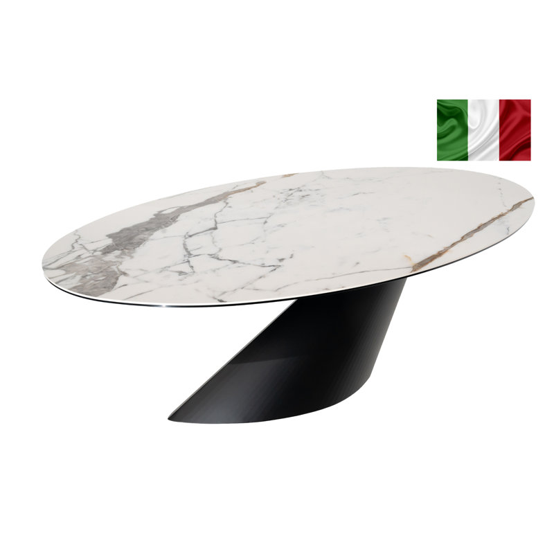 Hamtramck Oval Metal Base Dining Table