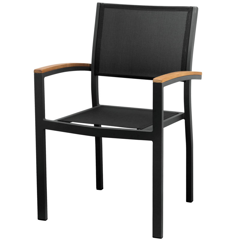 Heck 13-Piece Charcoal Black Aluminum and Teak Outdoor Dining Set