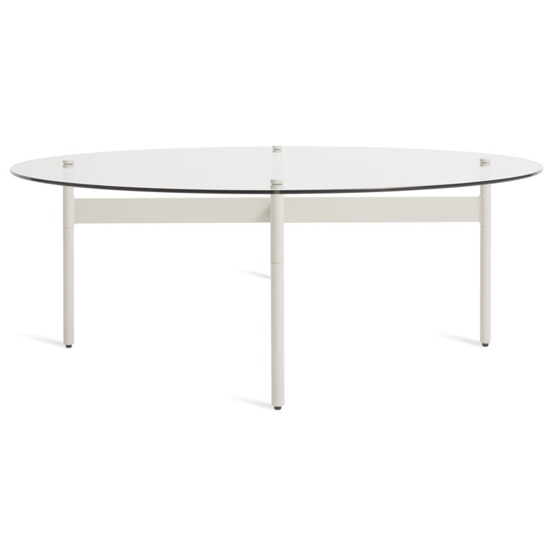 Flume Coffee Table, Clear/Putty, 14" H x 47" W x 31" D