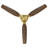 56" Solid Wood 3-Blade Ceiling Fan with Remote Control No Light Kit
