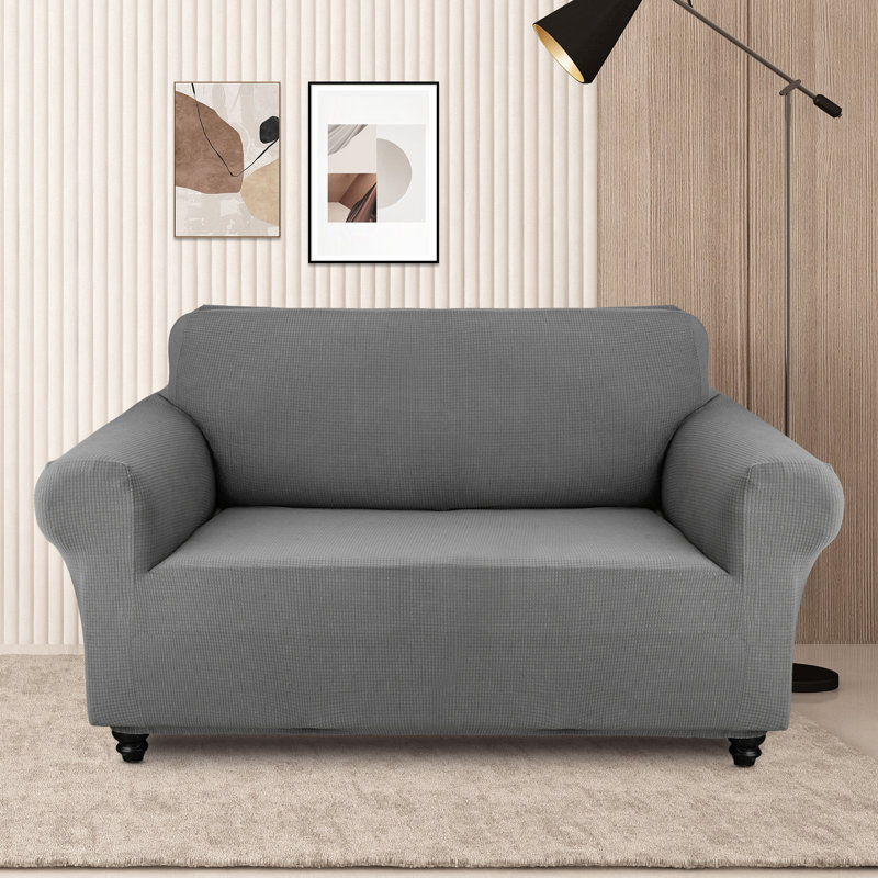 Housse 100% imperméable pour canapé à coussins carrés / rectangulaires, Mélange de polyester gris