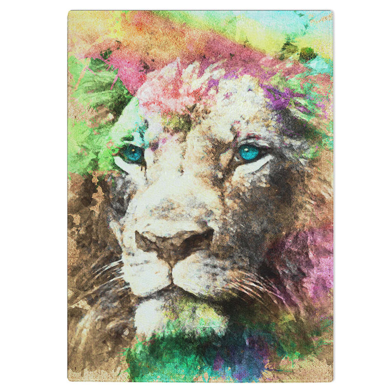 Tempered Glass Lion Chopping Board, 20 cm W x 28.5 cm L