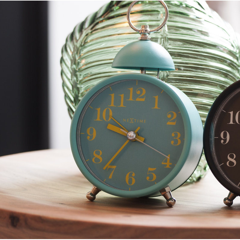 Quartz movement / Crystal Tabletop Clock with Alarm, Turquoise