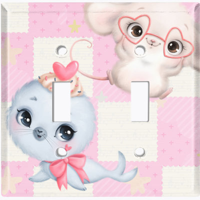 Animals 2 - Gang Toggle Light Switch Standard Wall Plate