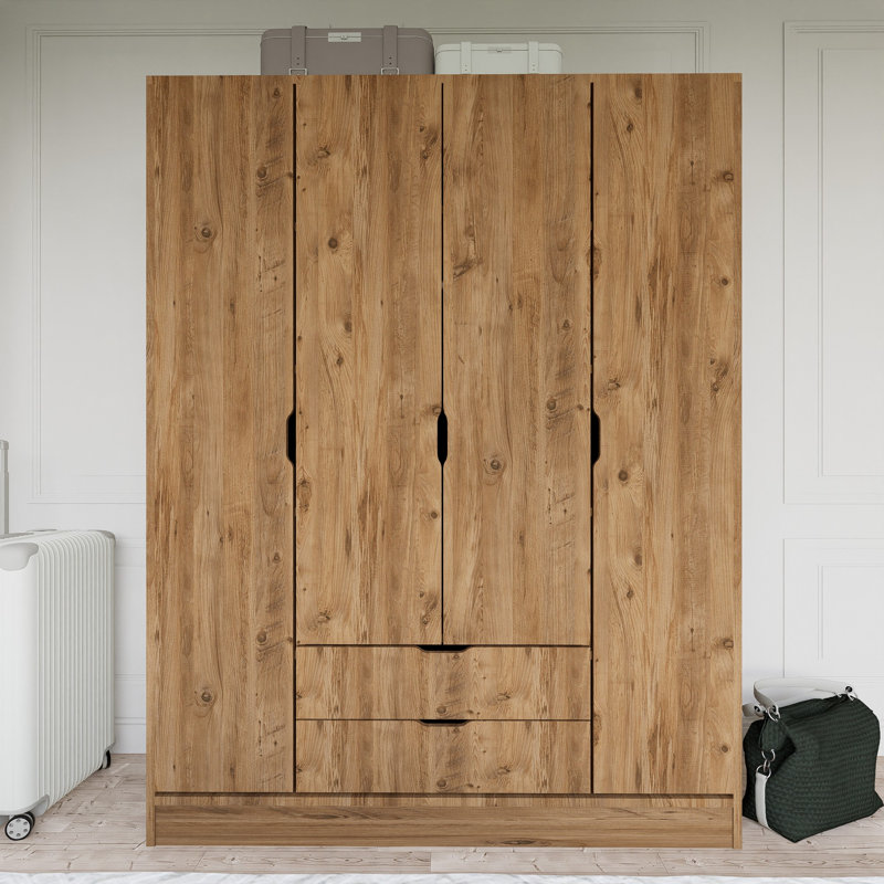 Berend 4 Door Manufactured Wood Wardrobe