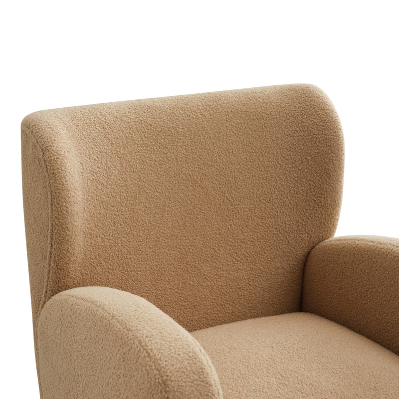 Chaise longue rembourrée Manhart, Tissu chameau
