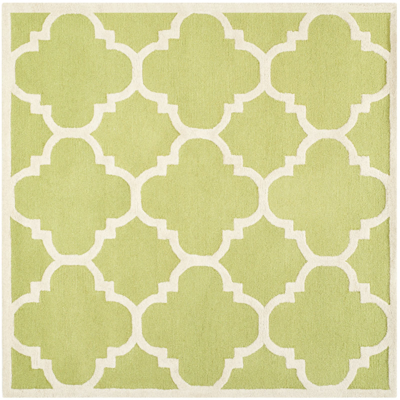 Cannen Hand Tufted Wool Geometric Rug, Square 8'