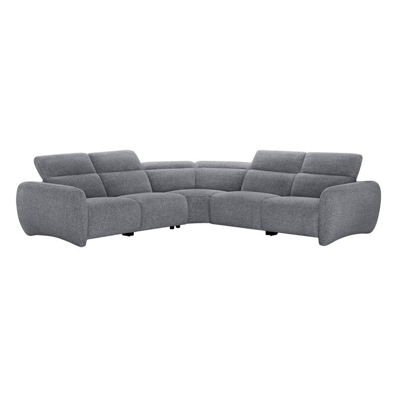 Canapé modulaire inclinable électrique 5 pièces Astro, Mélange de polyester gris