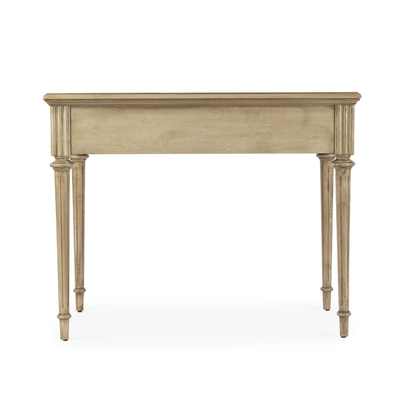 Edmund 38" Writing Desk with Storage, Antique Beige