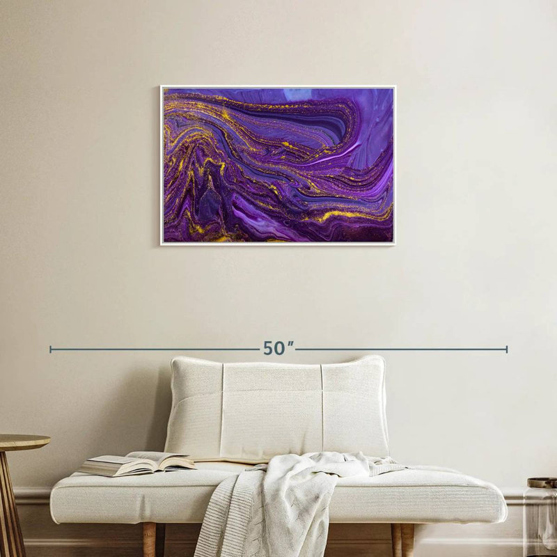 Cerisier mauve, Cadre flottant blanc, 31 po x 21 po