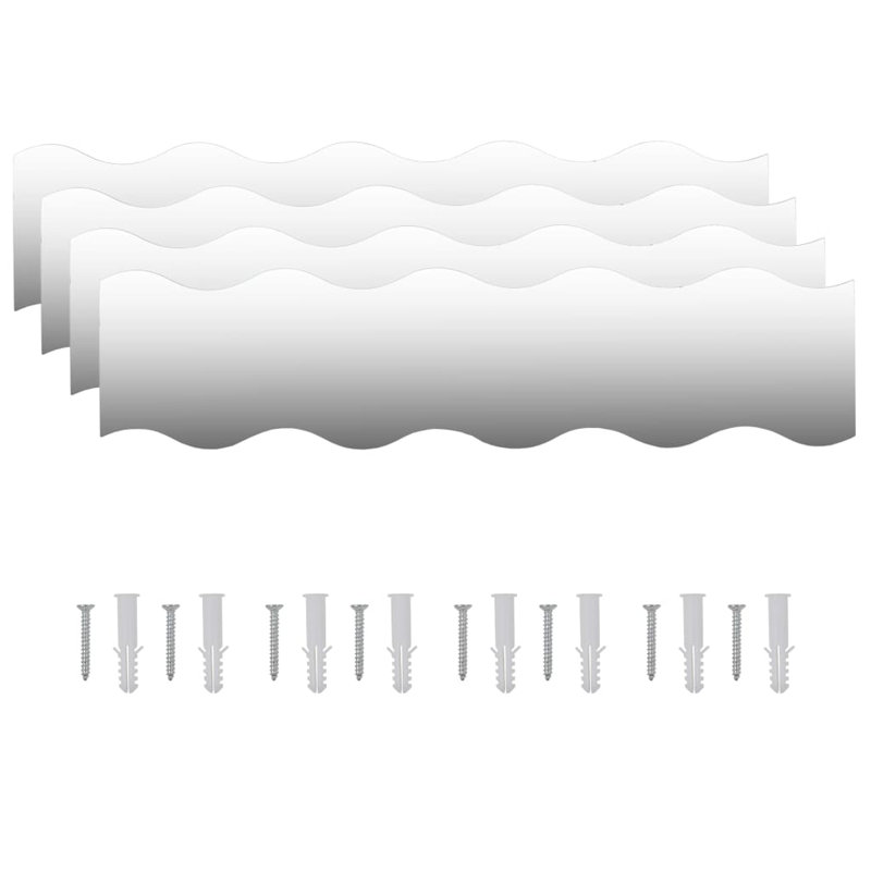 Wave Glass Wall Mounted Bathroom Mirrors Set of 4