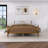 Walnut Wood Frame Queen Platform Bed