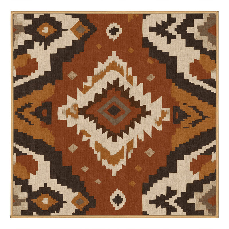 Adobe Maze Rug, Square 3'