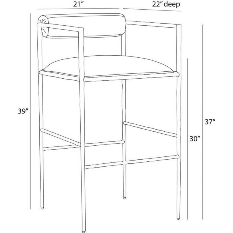 Barbana Upholstered Bar Stool, Bar Stool (30" Seat Height)