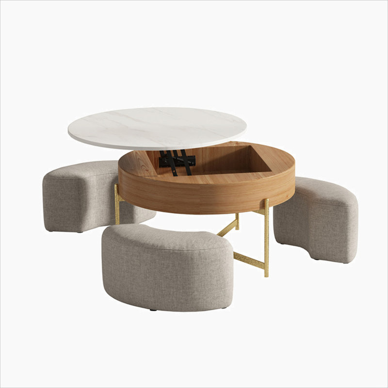 Ensemble de tables basses 31,5 po, Brun / beige clair