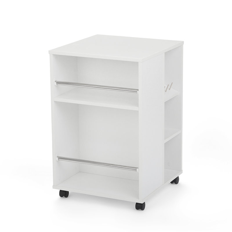 White 4-Sided Craft Storage Cube with Casters