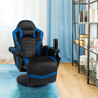 Inbox Zero Adjustable Padded Armrests and Reclining PC & Racing Game Chair