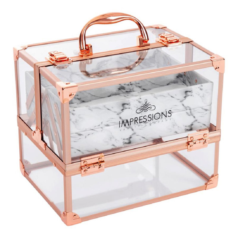 Organisateur de meuble-lavabo avec compartiments transparents Savvy, White Marble